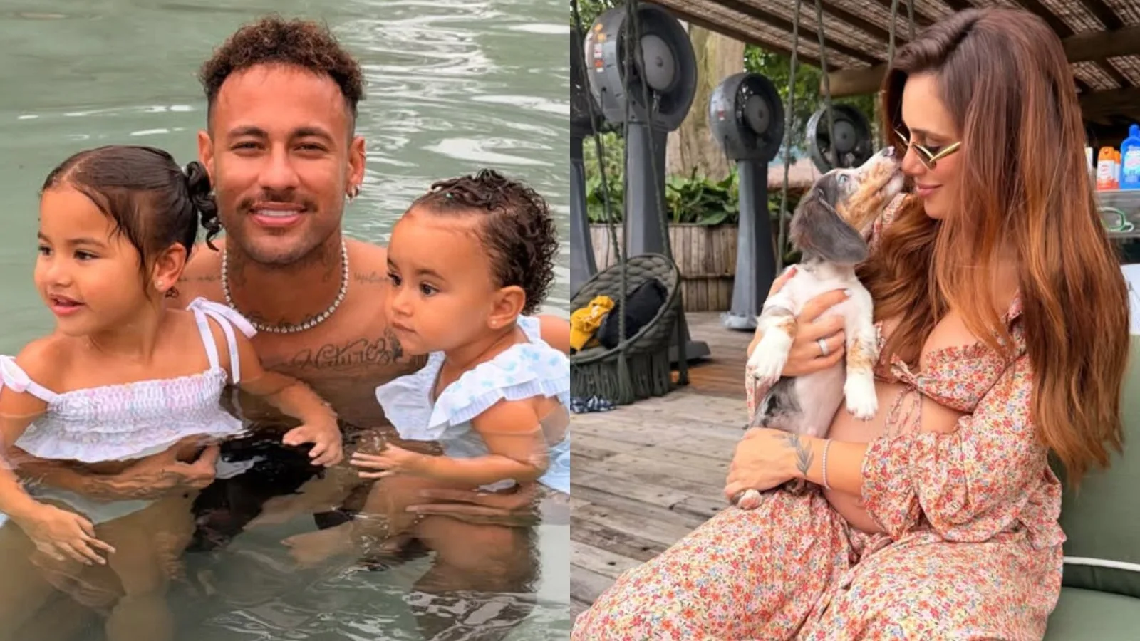 Bruna Biancardi mostra Neymar com Mavie e Mel em momento de lazer