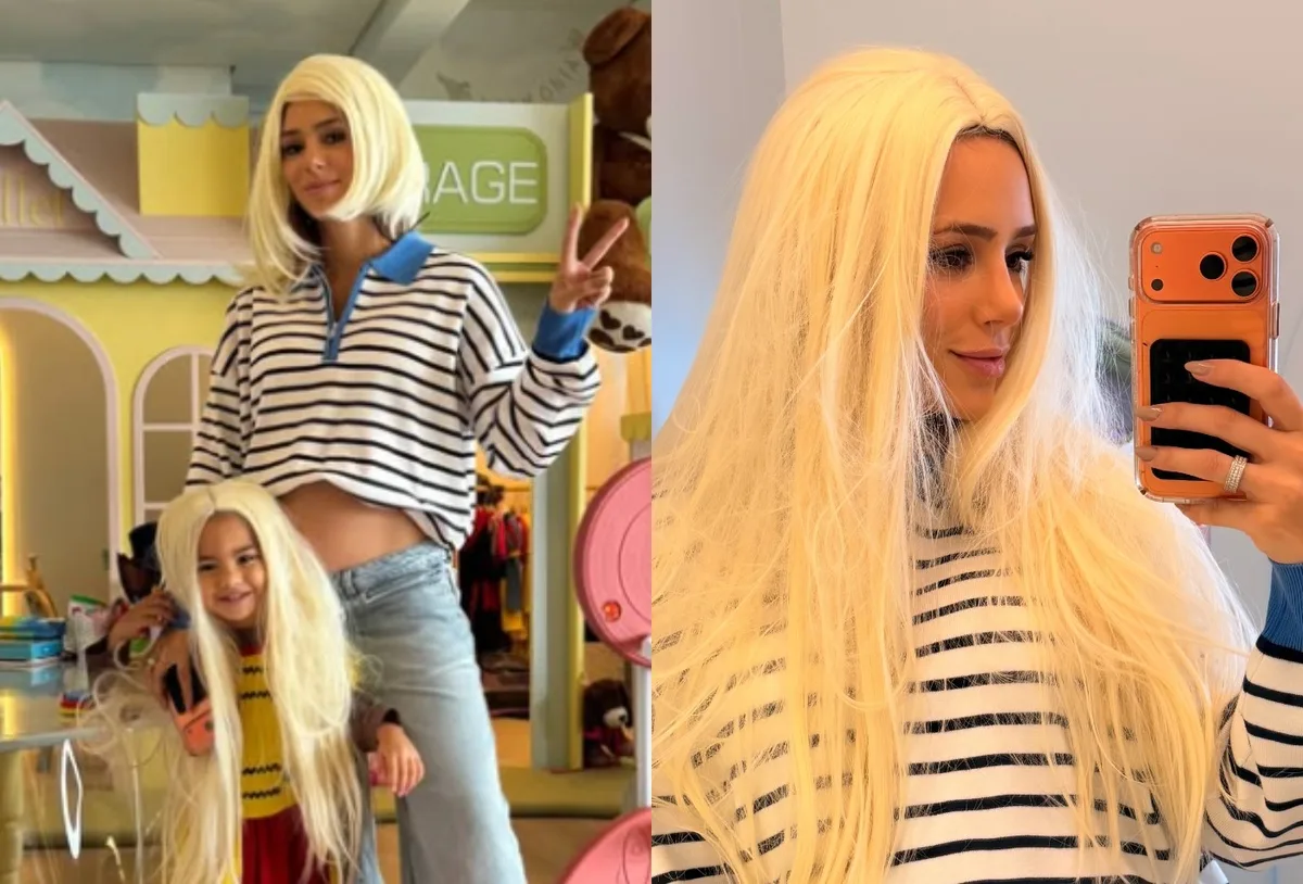 Bruna Biancardi avalia mudar o cabelo após tarde de perucas com Mavie
